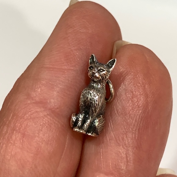 Cat 3D Sterling Silver Jewelry Charm #pet - Picture 6 of 8